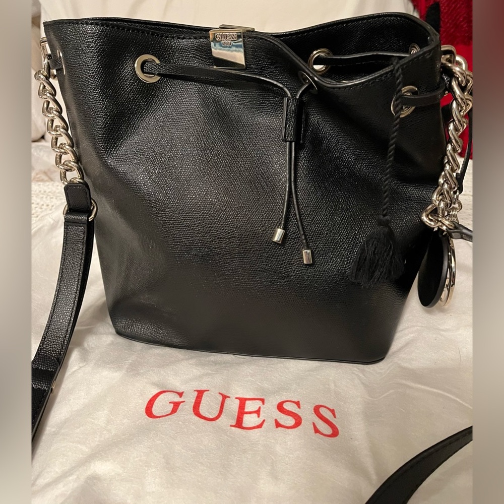 NWT Guess Christy Drawstring Bucket Bag- with original dust bag - Picture 8 of 15